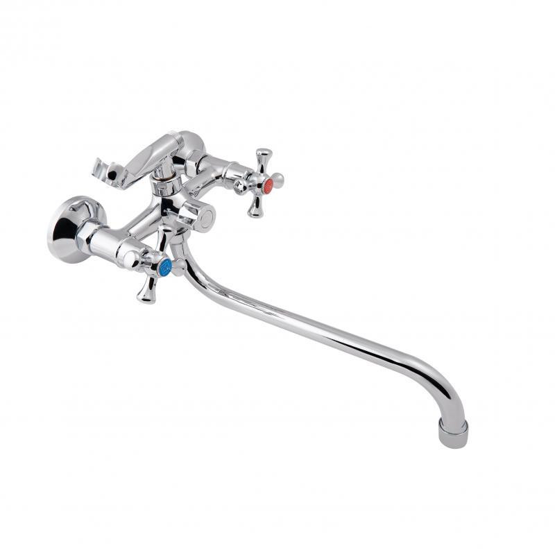 Змішувач для ванни Lidz (CRM) 75 21 140S New з душовим гарнітуром Київ - фото 3