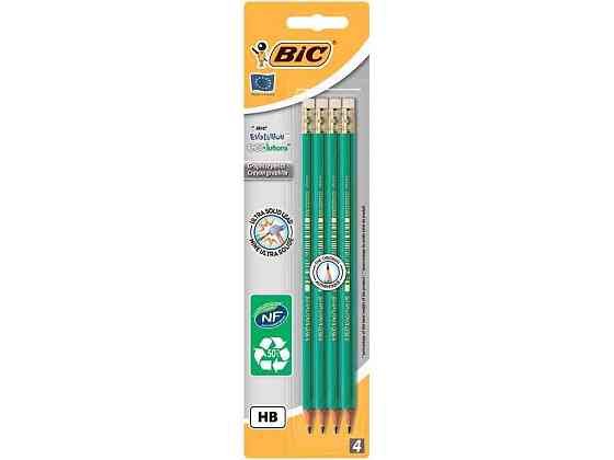 Олівець чорнографітовий Evolution Eco , з гумкою, 655HB, 4шт bc8902753 ТМ BIC Solmir Київ