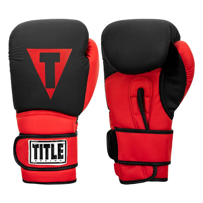 Боксерські рукавиці TITLE Boxing Guts and Glory Black/Red S 10oz (бинти 4м. в комплекті) Каменское - изображение 5