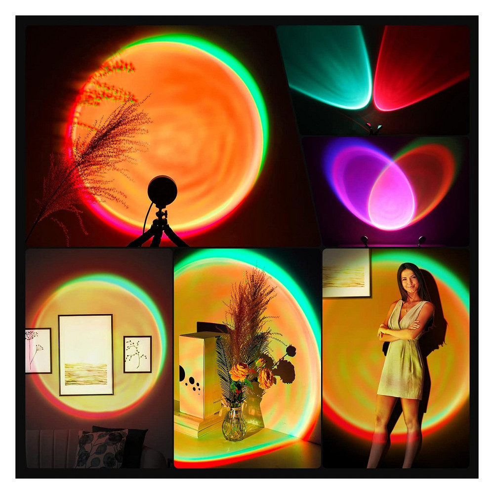 Лампа-проектор MeRGBW-Home багатоколірна RGB LED USB керування додатком і кнопкою 360° обертання штатив для спальні фото вечірок Київ - фото 6