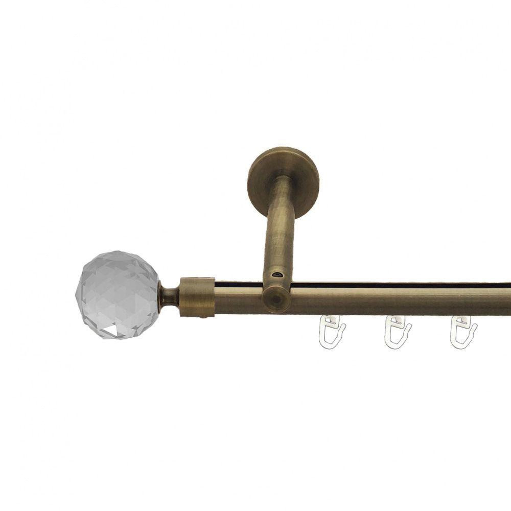 Карниз Orvit Люміера металевий однорядний циліндр+профіль (16 см) профільна труба  Антик 19 мм 160 см (7218032) Львів - фото 1