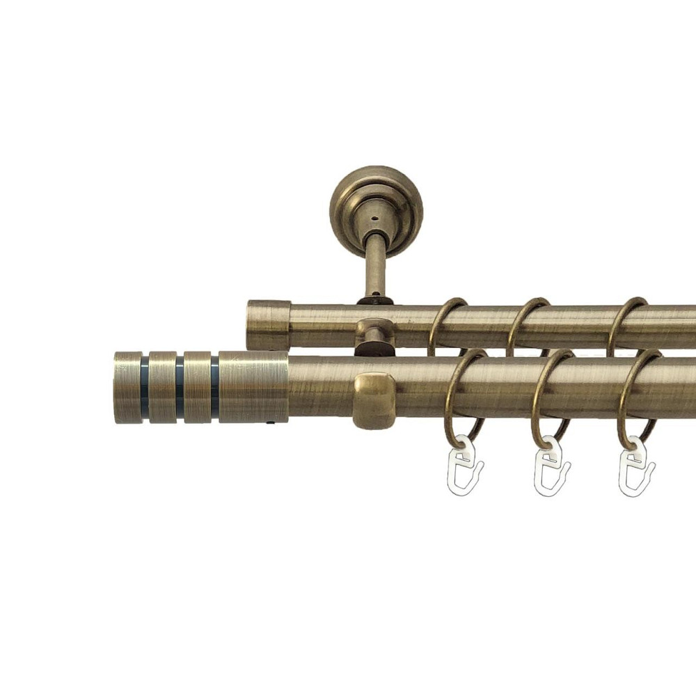 Карниз Orvit Модуло металевий дворядний відкритий гладка труба кільце металеве Антик 25\19 мм 200 см (00-00025613) Львів - фото 1