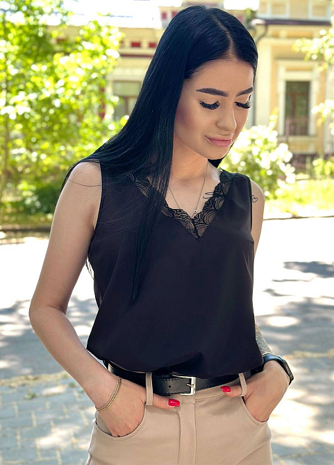 Літня блуза з глибоким декольте "Gloria" оптом | Батал Київ - фото 2