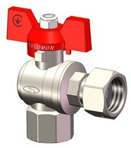 Кран кульовий кутовий з накидною гайкою SOLOMON 1/2″ ВВ PN40 (V3002-S) (000031949) Киев - изображение 1
