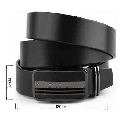 Ремень Vintage Мужской с автоматической пряжкой полоски Черный (20292) Винница