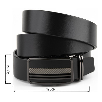 Ремень Vintage Мужской с автоматической пряжкой полоски Черный (20292) Винница - изображение 3