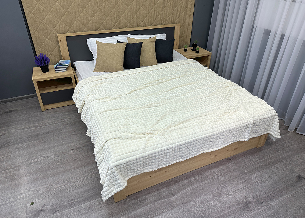 Плед-покривало Кубик 200х220 см (+-10см) Молочний (87-235) Київ - фото 3