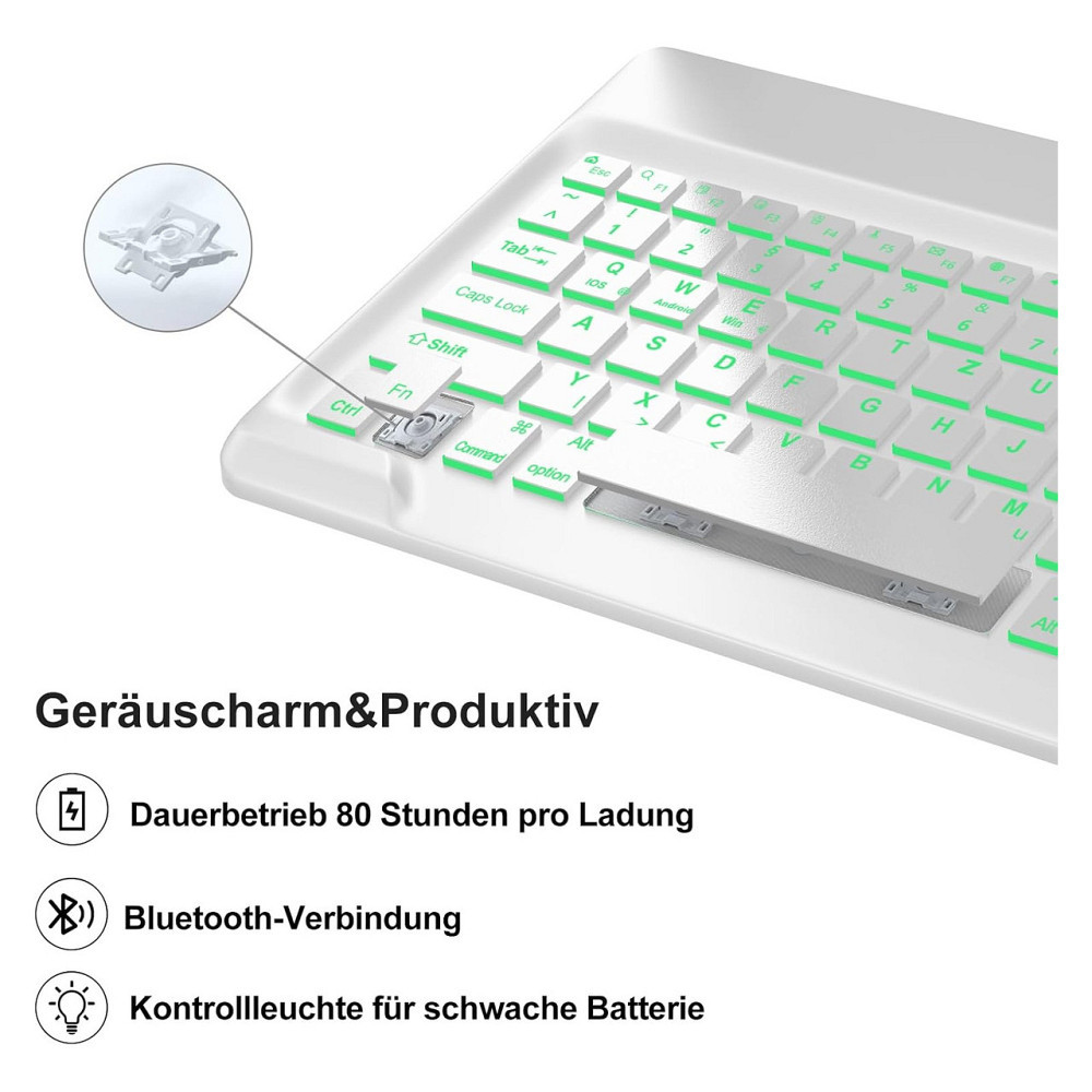 Чохол-клавіатура IVEOPPE для iPad Air 13 M4 M3 M2 м'ятний Bluetooth магнітна знімна QWERTZ підсвітка 450mAh 1мм 3 положення Київ - фото 7