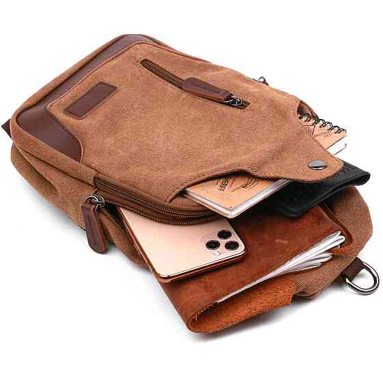 Практична чоловіча сумка через плече Vintage 20389 Коричневий Київ