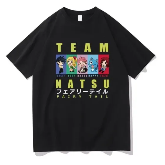 Футболка для хлопчика з аніме принтом Хвіст Феї оверсайз (зріст від 165 до 180) Чорний AnimeT1172m Дніпро