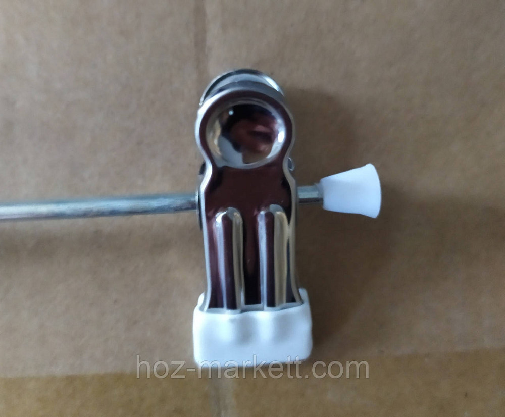 Плечики вішалки (тремпеля) брючні хромовані в силіконі з прищіпками білі 35 см 10 шт. в уп Харків - фото 4