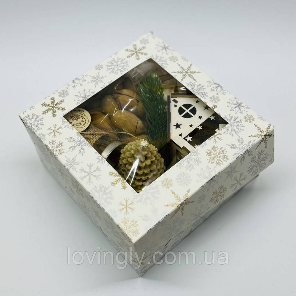 Праздничный подарочный набор – свечи из натурального воска, домик с подсветкой, сладости и специи Ирпень - изображение 4