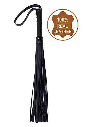 Флоггер из натуральной кожи Flirty Hard Leather - Dark Blue, BG-00003 Sex Aura Киев