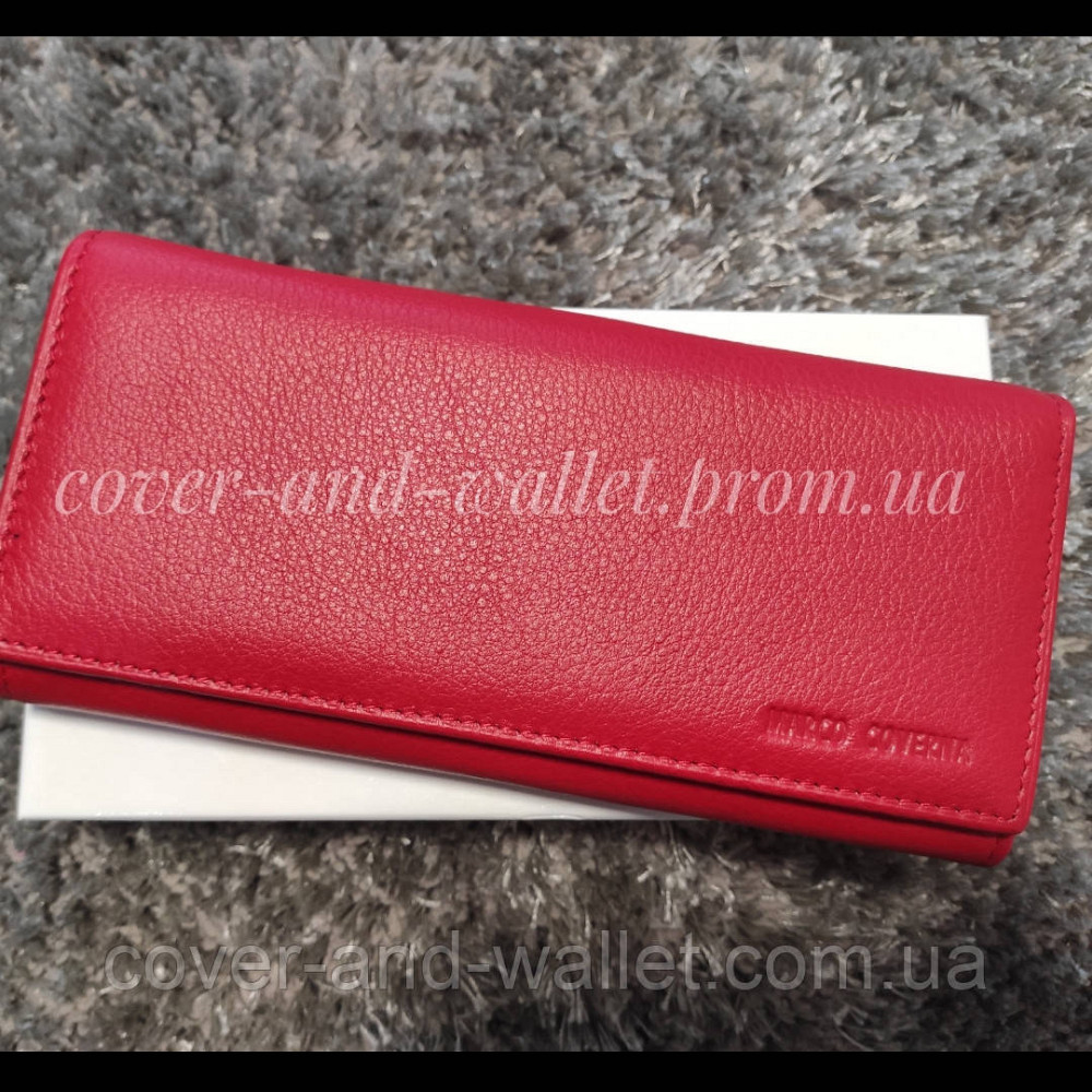 Червоний шкіряний жіночий гаманець для купюр і карток Marco Coverna MC 1415-2 Київ - фото 2
