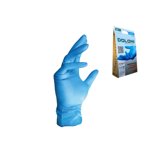 Рукавички 3812 нітрилові неопудрені одноразові р.7(S) блакитний ДКГ Житомир