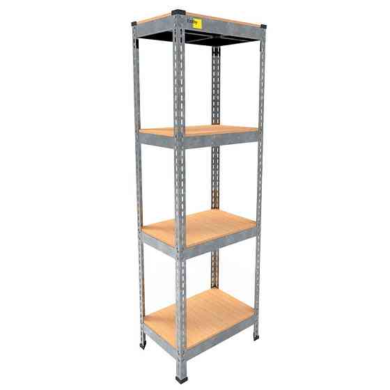 Металевий стелаж Emby Light Series (розмір 1500х450x300мм) 4 полиці ДСП до 100кг Оцинкований Київ