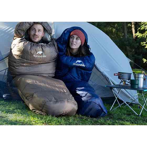 Спальник з капюшоном Naturehike MJ300 CNK2300SD014, темно-блакитний Київ