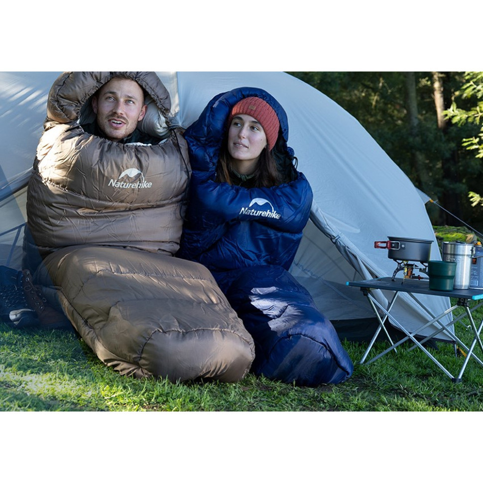Спальник з капюшоном Naturehike MJ300 CNK2300SD014, темно-блакитний Київ - фото 6