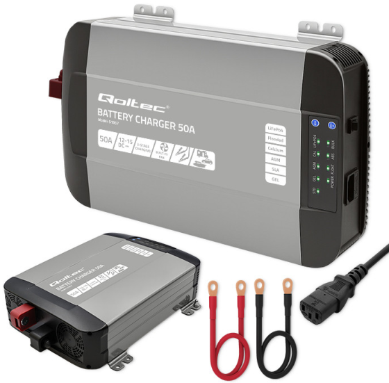 Зарядний пристрій для акумуляторів LiFePO4 AGM GEL SLA 50A 12V Qoltec (Польща) Київ