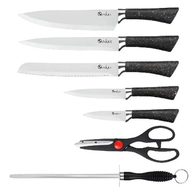 Набір ножів для нової кухні UNIQUE, Набір металевих ножів, Кухонний ніж з нержавіючої сталі металевий BN-84 Івано-Франківськ - фото 1