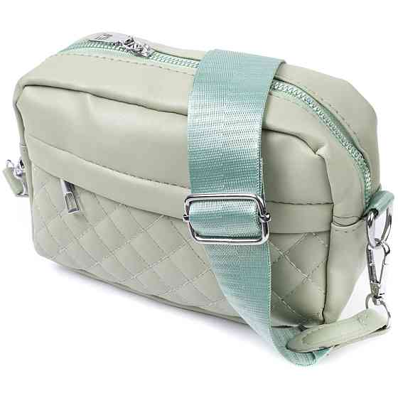 Стильна жіноча сумка крос-боді з монетницею з екошкіри Vintage 22797 Фісташковий Київ