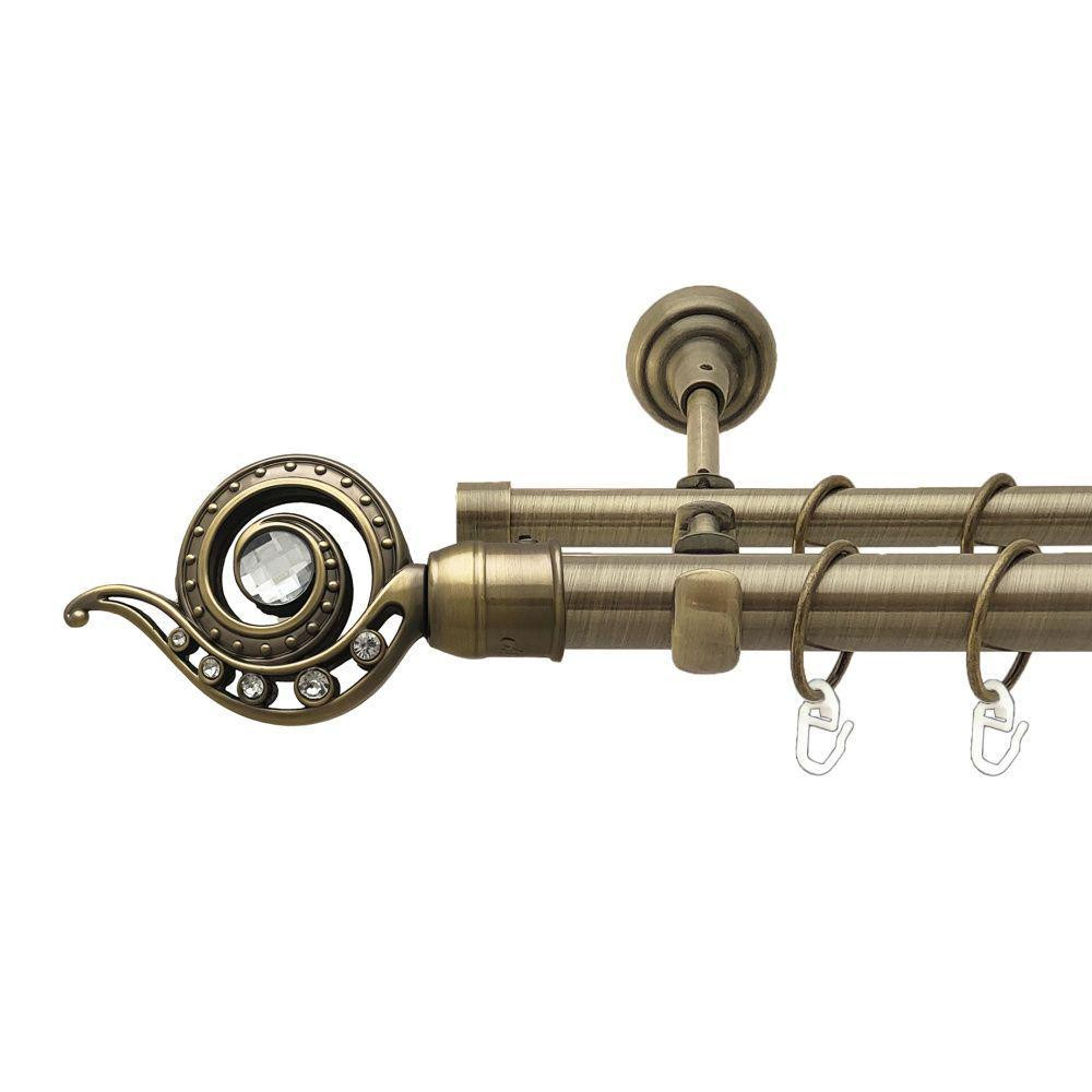 Карниз Orvit Око Дракона металевий дворядний відкритий гладка труба кільце металеве Антик 25\16 мм 200 см (00-00017546) Львів - фото 1