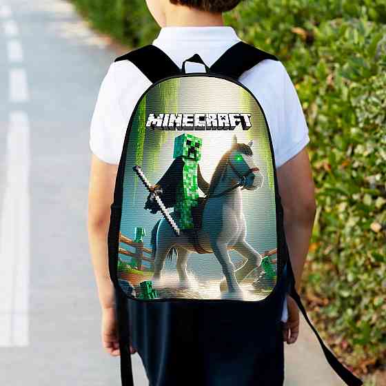 Рюкзак дитячий майнкрафт крипер на коні "Minecraft" 34х27см, міський ранець для хлопчика (00530) Київ