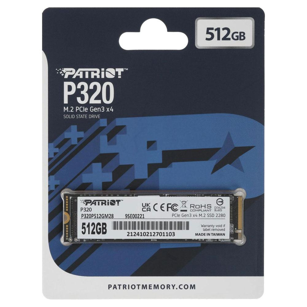 Накопичувач SSD M.2 Patriot P320 512GB NVMe 2280 Gen3.0 x4 3D TLC Київ - фото 2