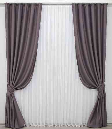 Комплект готовых штор VR-Textil Блэкаут Midnight № 1231ш Марсала 150х290 см 2 шт (33-0078) Киев