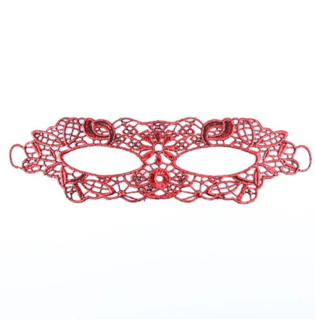 Маскарадная маска на карнавал унисекс на завязках 22 на 6 см красный Киев - изображение 1