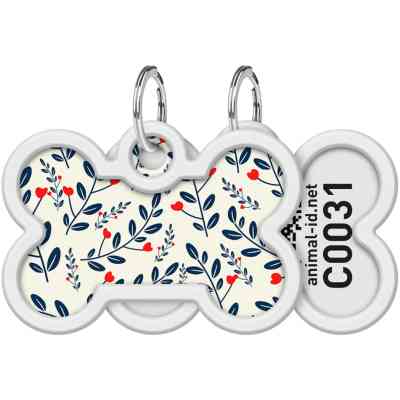 Адресник для тварин WAUDOG Smart ID з QR паспортом "Рослини", кістка 40х28 мм (0640-0210) Вінниця
