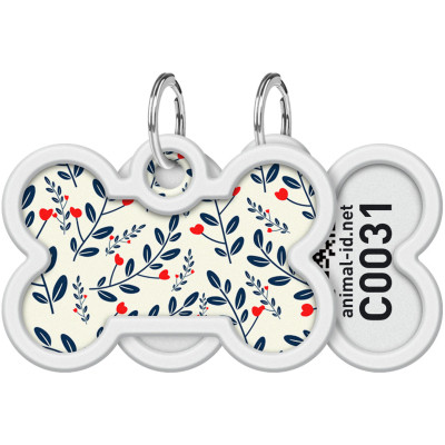 Адресник для тварин WAUDOG Smart ID з QR паспортом "Рослини", кістка 40х28 мм (0640-0210) Вінниця - фото 1