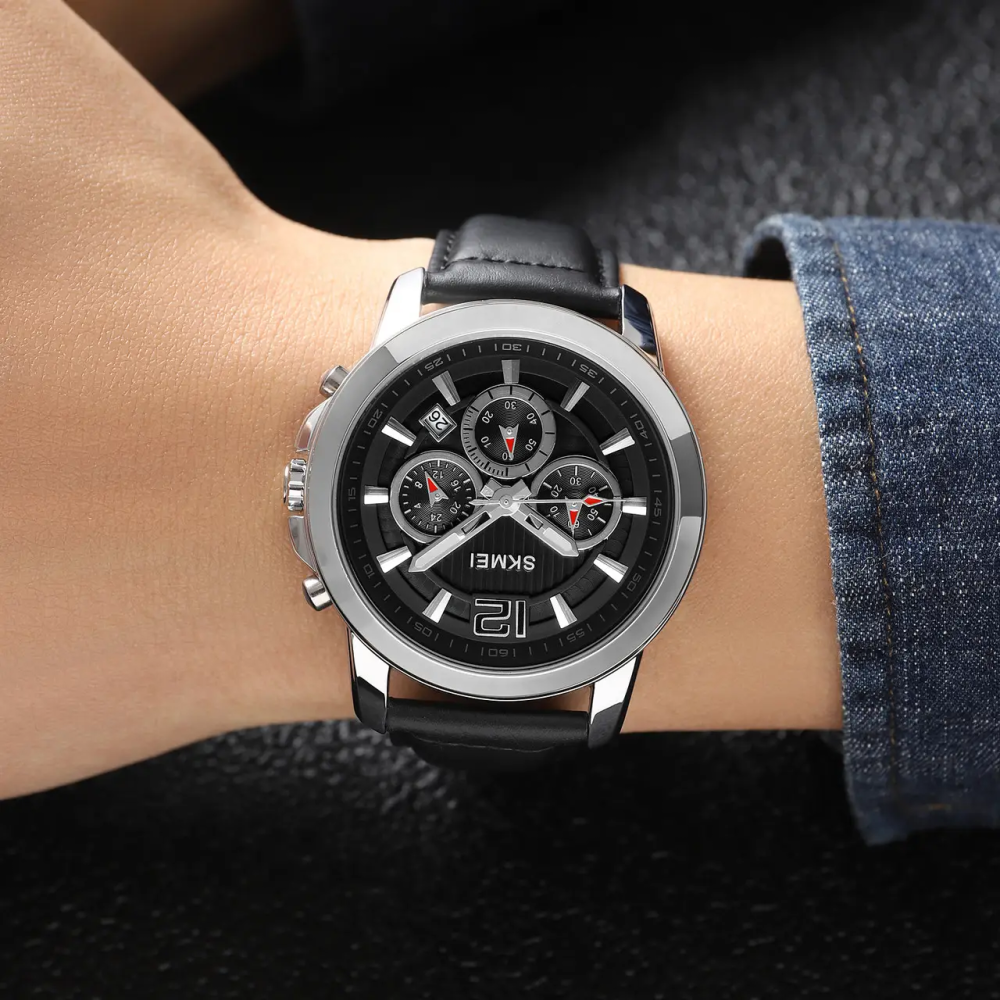 Годинник чоловічий наручний Skmei 1989 (Сріблястий з чорним) Київ - фото 5