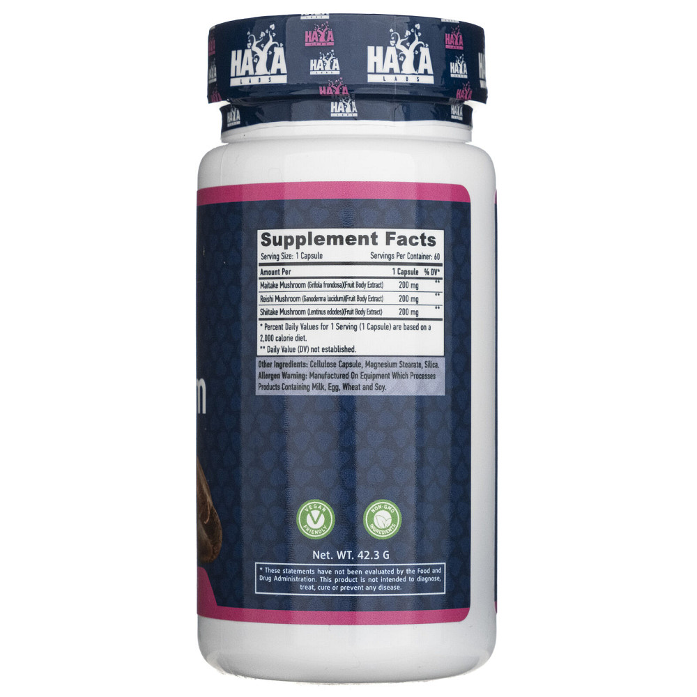 Тройной грибной комплекс Haya Labs Triple Mushroom Complex 60 caps Луцк - изображение 3