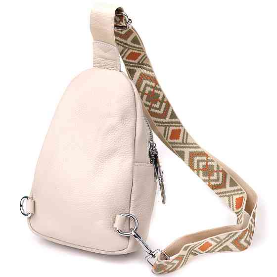 Сумка-слінг із натуральної шкіри для жінок Vintage 22936 Білий Київ