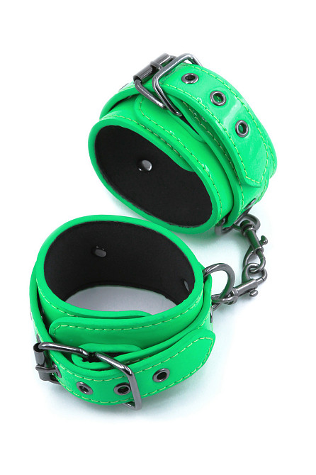 Фіксатори на ноги NS Novelties Electra Play Things Wrist Cuffs, зелений неон Sex Aura Київ - фото 1