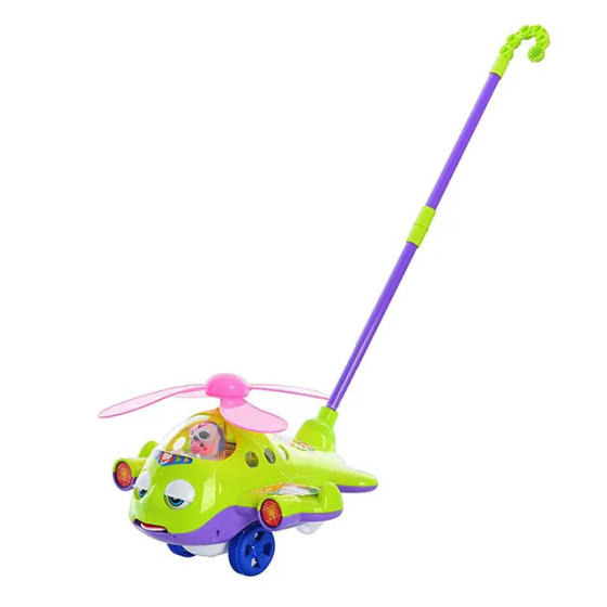 Игрушечная каталка Вертолёт 117136 на палке Зелёный Винница