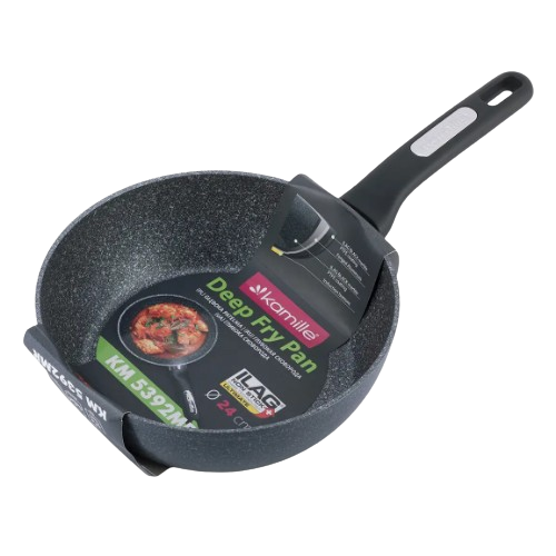 Сковорідка-сотейник d24*7,5см литий алюміній а/п Black marble 5392MR KAMILLE Житомир