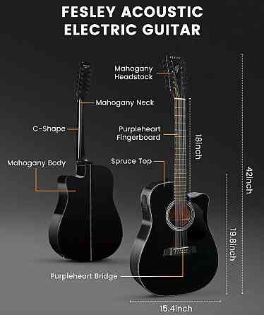 Гітара електро-акустична 12-тиструнна Fesley FDET280C (комплект) Харків