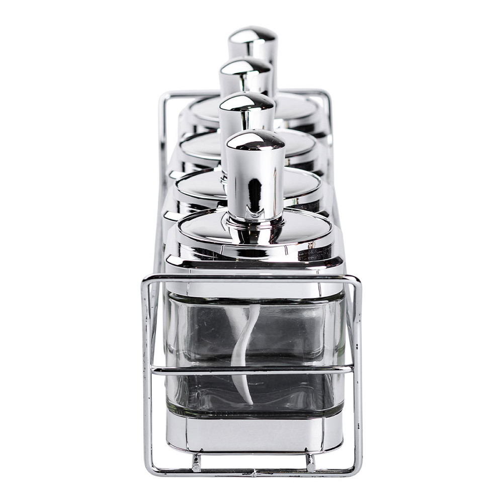 Yiwu Набір банок для сипучих продуктів 4 штуки 350 мл скляні на підставці HP-1340 Київ - фото 6