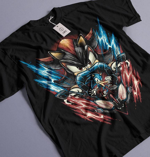 Футболка аниме Хероес Соник Хероес Винтаге оверсайз (S/M/L) Черний AnimeJ1109 Днепр - изображение 1