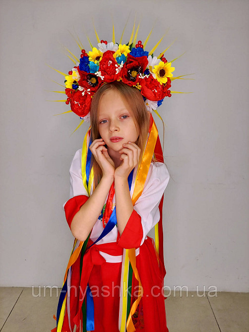 Віночок ободок з квітами "Сценічний зі стрічками" Кривий Ріг - фото 7