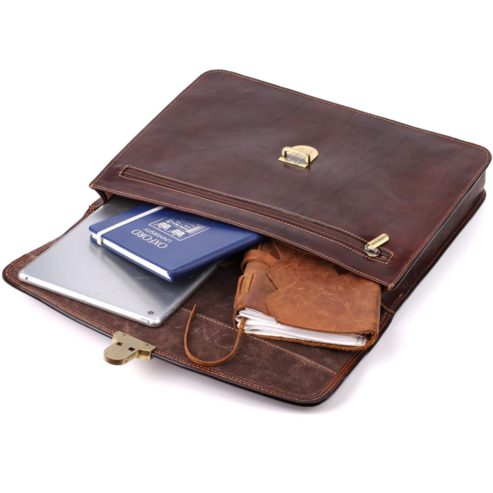 Чоловічий портфель з натуральної шкіри Tony Perotti 20896_1 (8091 moro) Коричневий Київ - фото 8