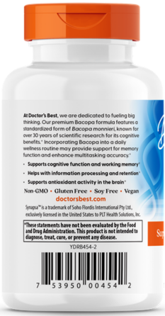 Бакопа Монье Doctors Best Bacopa With Synapsa 60 капсул Киев