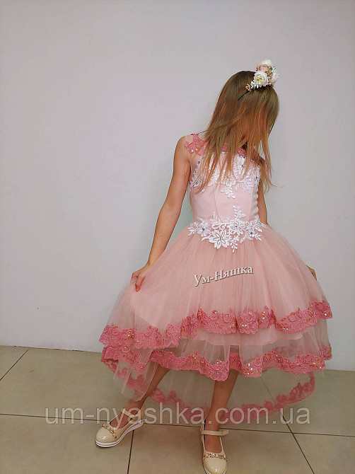 Дитяча сукня видовжене ззаду Синя 122-134 Кривий Ріг - фото 2