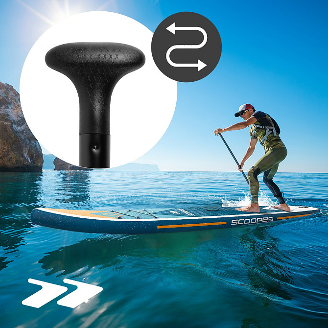 Складное весло регулируемое 2в1 для sup доски и каякинга 165-225 см Scoopes (Blade) Нововолынск - изображение 7