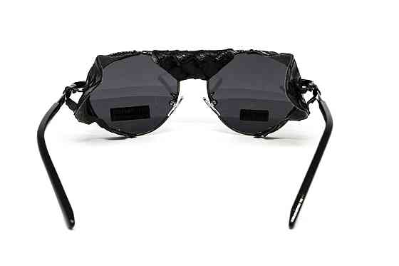 Окуляри захисні Global Vision Aviator-5 GunMetal (gray), сірі в темній оправі зі з'ємним ущільнювачем із синтетичної "шкіри" Київ