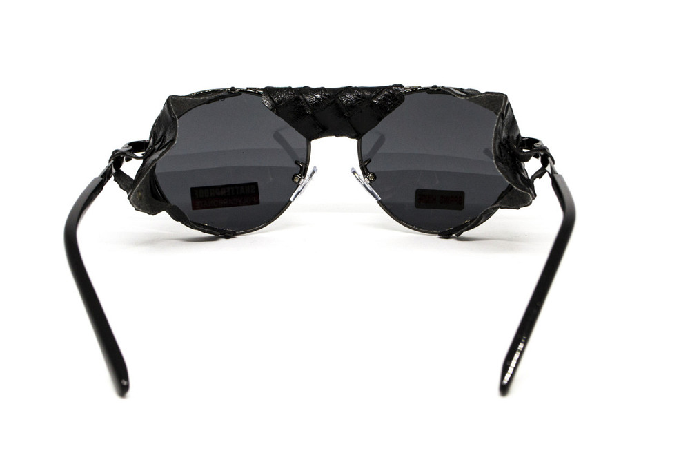 Окуляри захисні Global Vision Aviator-5 GunMetal (gray), сірі в темній оправі зі з'ємним ущільнювачем із синтетичної "шкіри" Київ - фото 4
