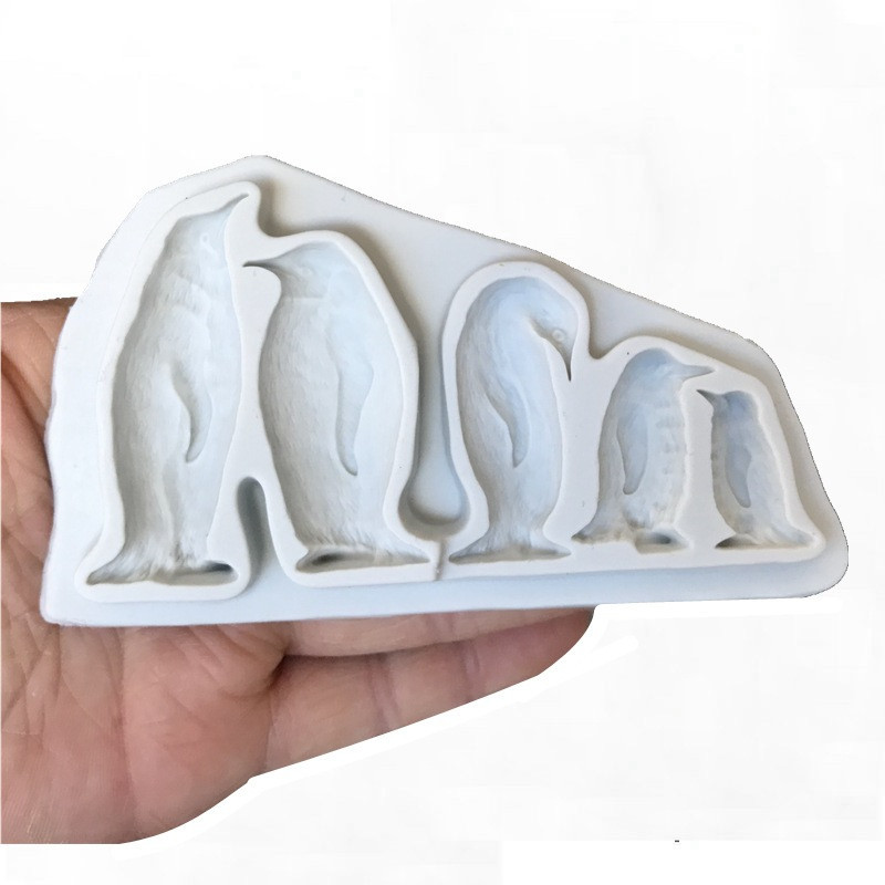 Молд силиконовый Пингвины 71 на 126 мм серый Киев - изображение 6