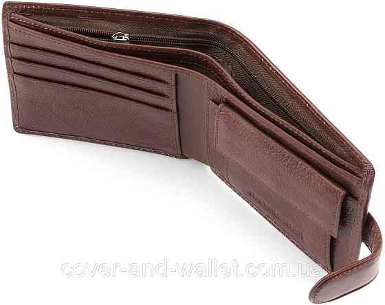 Коричневый мужской кошелек из гладкой кожи ST Leather Киев